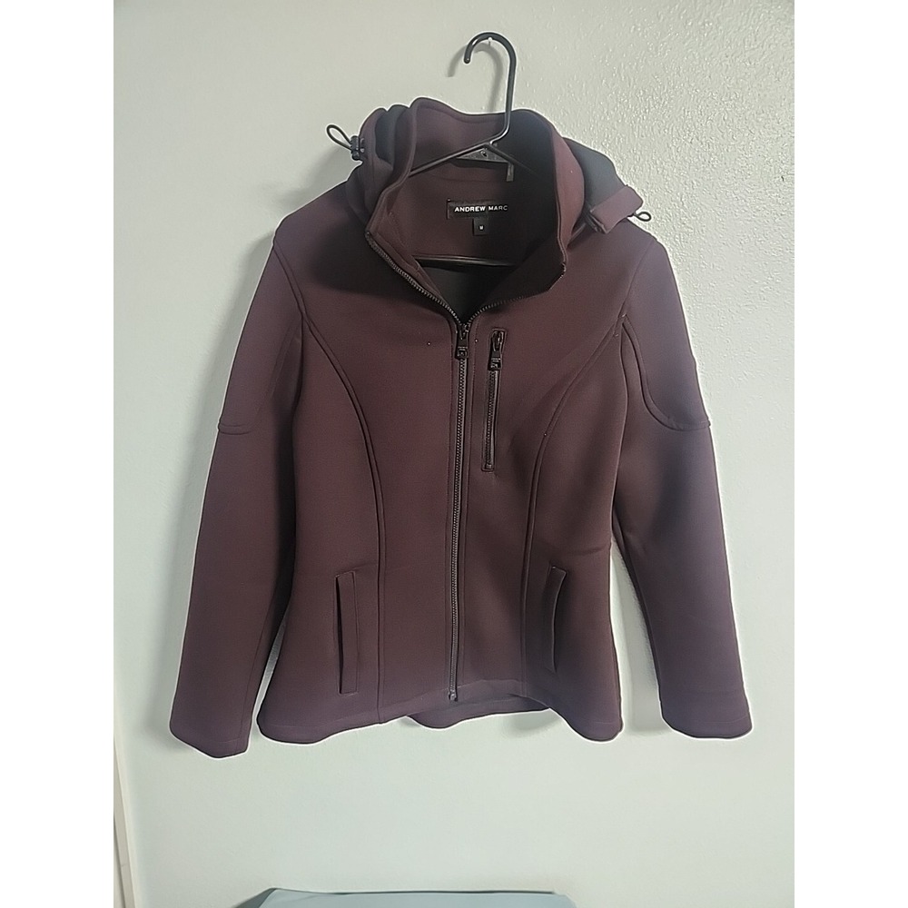 Andrew Marc Stretch Scuba Jacket w/ Removable Hood Size Medium